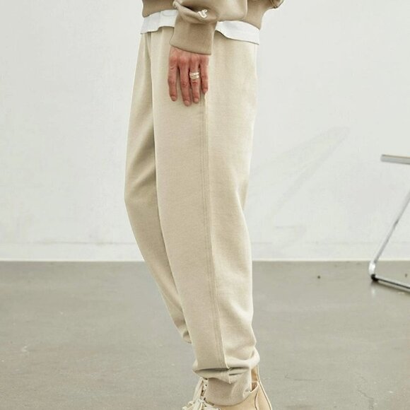 Tan Mens Solid Sweatpants - Picture 3 of 4